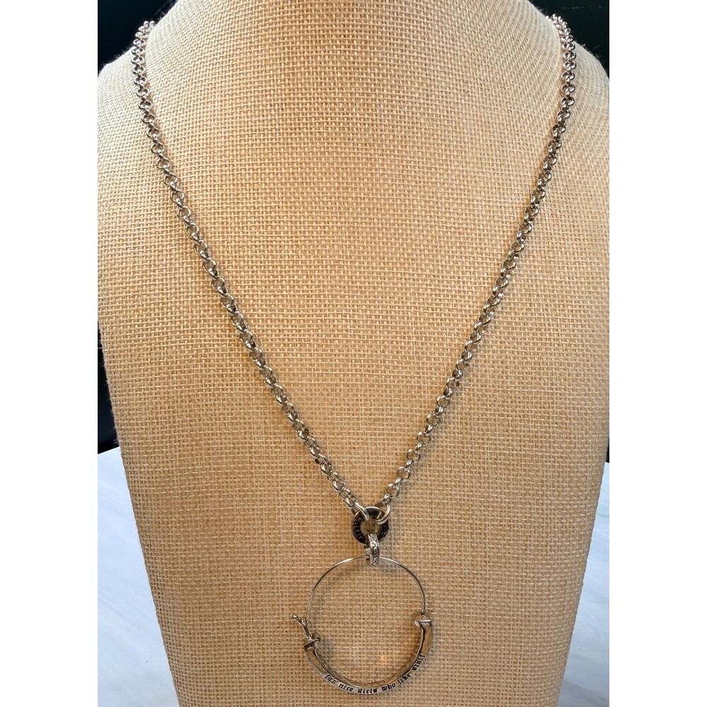 Juicy Couture For Nice Girls Who Like Stuff Horseshoe Long Chain Necklace Silver